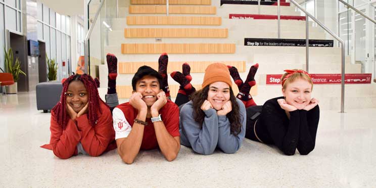 Step Up Campaign, Luddy students showing their Luddy Socks