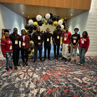 a group of 9 Luddy students attending the National Society of Black Engineers Regional conference.